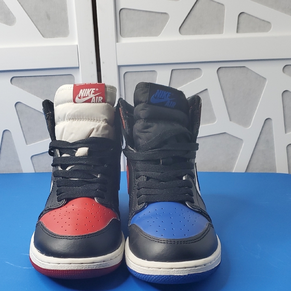 Jordan Men's Red, Blue, Black, and White High-Top Sneakers - Picture 2 of 4